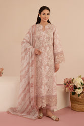 Myrtle | 3PC Unstitched Suit Embroidered Lawn Floral Charm By Afrozeh